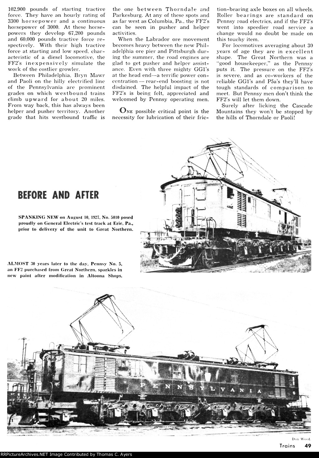 Pennsy's "New" FF-2 Electrics, Page 49, 1958